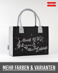 Filztasche mit Design „Musik ist die Melodie des Lebens"