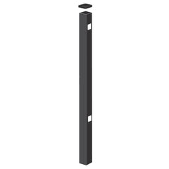Freedom Easton 6-ft H x 2-1/2-in W Black Aluminum Spaced Picket Flat-top Decorative End Fence Post