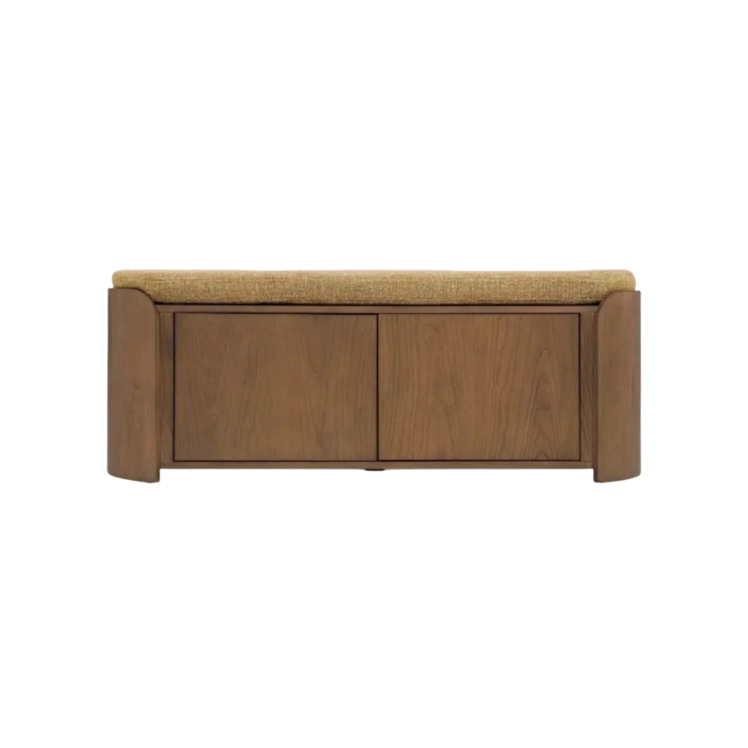 Banc Noemia frêne teinte noyer et tweed marron – vue détourée