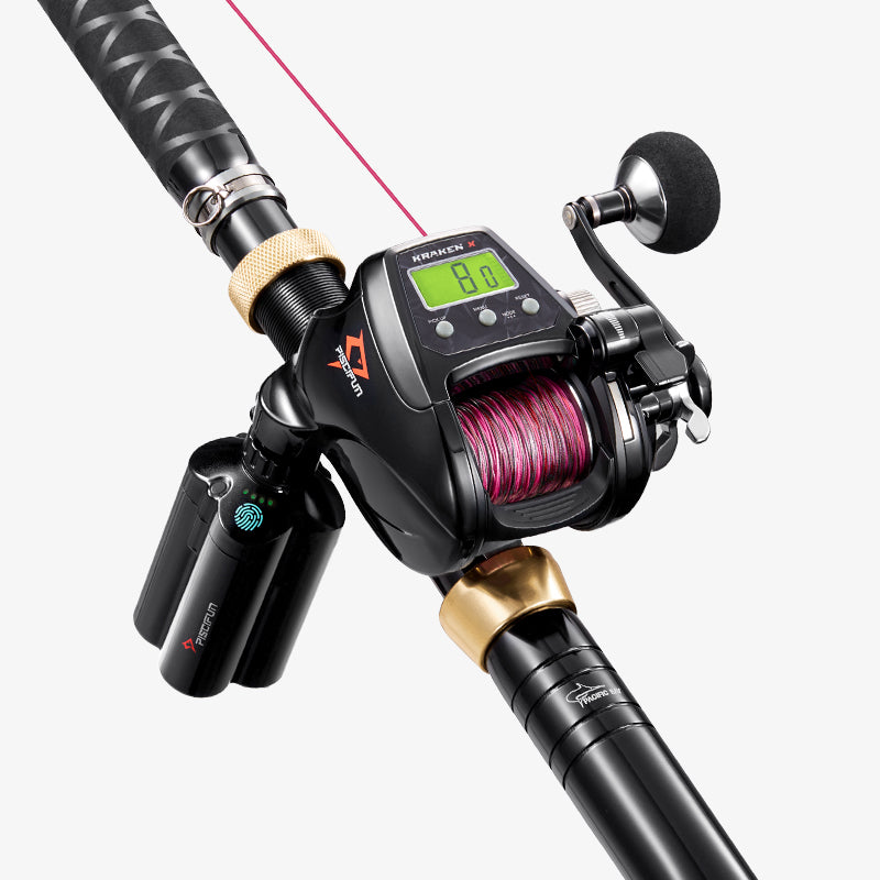 Piscifun® Kraken Electric Reel and Saltflow Boat Rod Combo for Saltwater Fishing