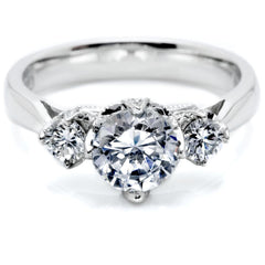 echter round diamant 1.30Karat ring Vorderansicht