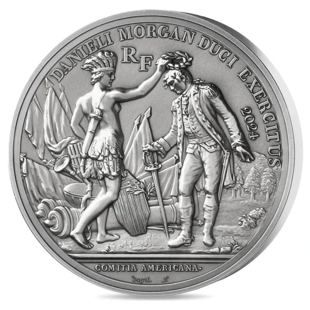 Monnaie de Paris 25 Euros 2024 BE Finition ancienne Bataille de Cowpens Argent 2 Oz Dans son coffret