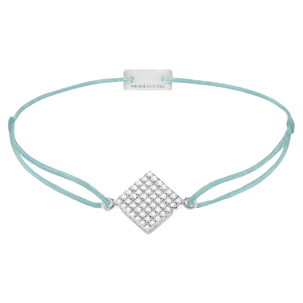 Freundschaftsarmband 925 Silber Pavé hellblau Momentoss Wien