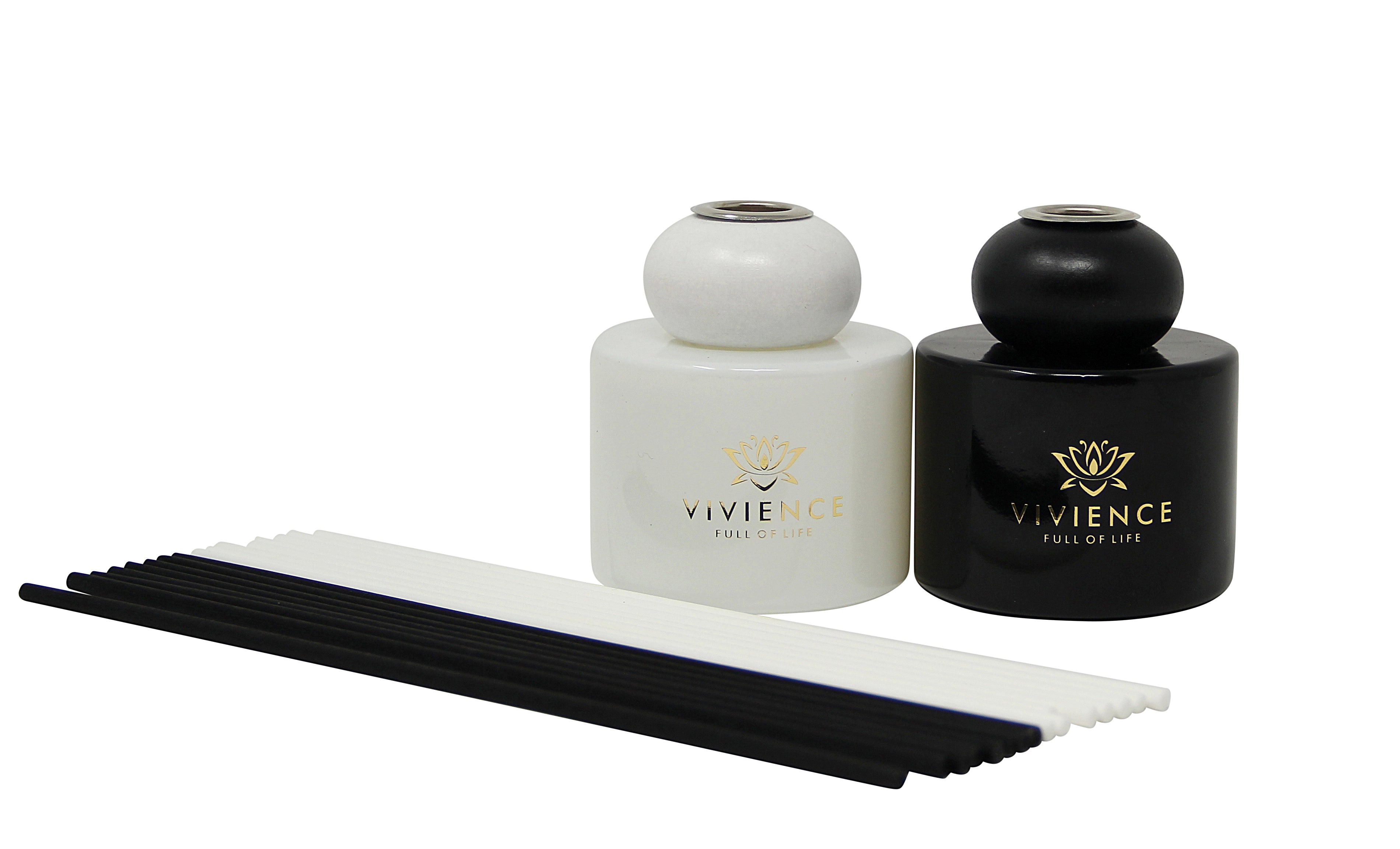 Set of 2 Reed Diffusers Black & White
