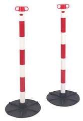 JSP Barrier Chain Support Posts & Bases Red & White 2 Pack