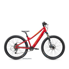 Kinder E-Bike rot 24 Zoll – elektrisch unterstütztes Fahrrad für Jugendliche