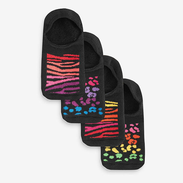 Rainbow Animal Cushion Sole Invisible Socks 4 Pack
