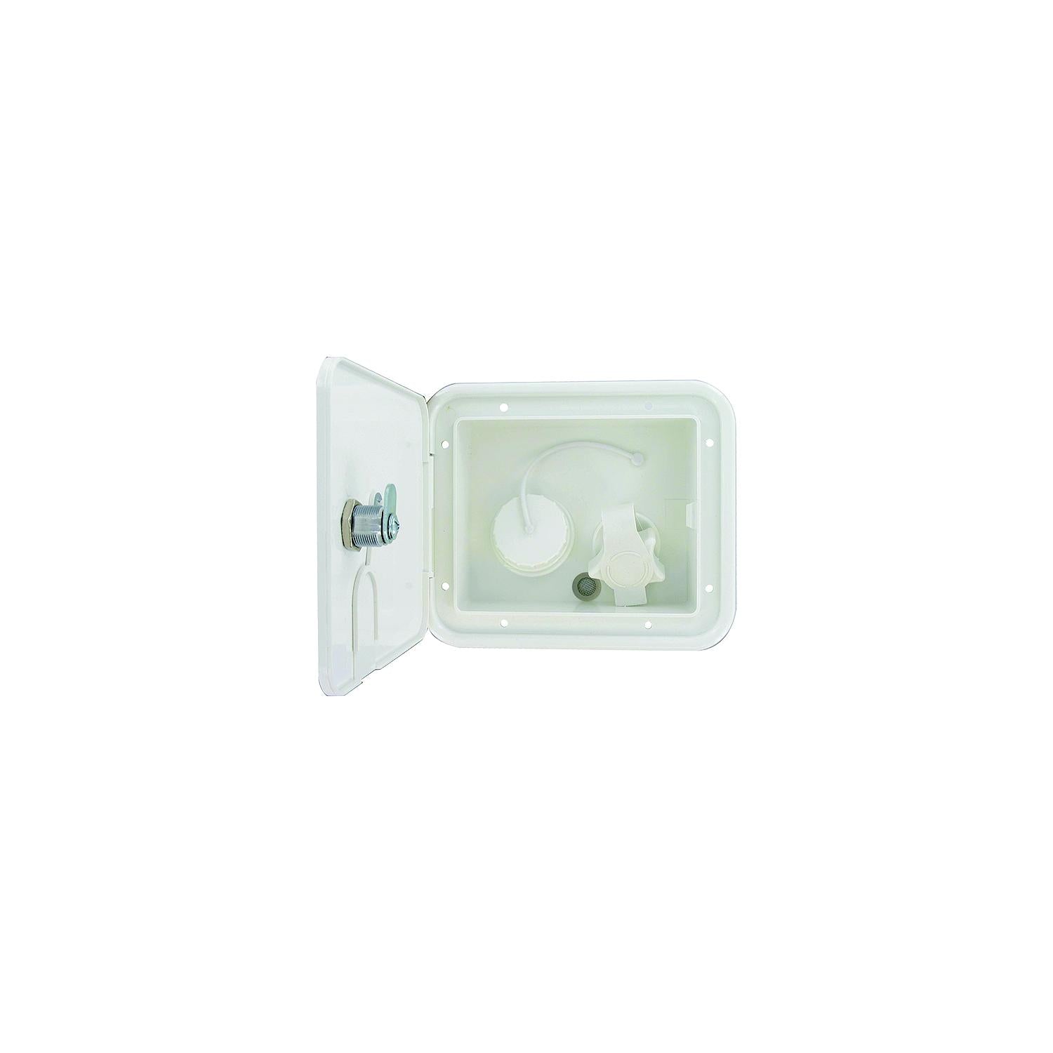 Valterra A01-2004VP | Gravity Plastic City Water Inlet/Hatch White 1/2" Air Vent Includes Hardware & Installation Tape