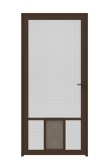 LARSON Pet Breeze 36-in x 81-in Brown Aluminum Hinged Screen Door
