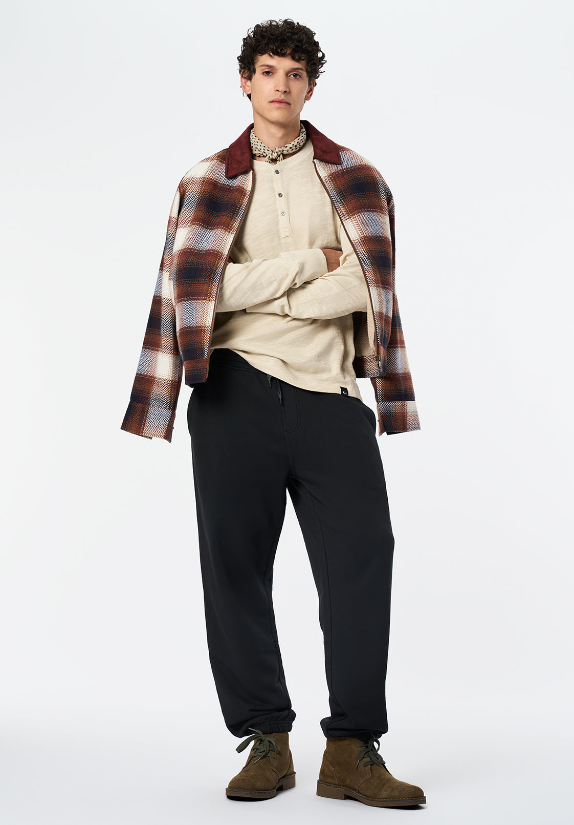 Buffalo Men Tops Beige Knit Knit Long Sleeve Relaxed Fit Long-Sleeve