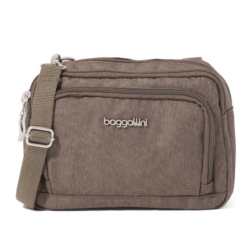 Baggallini Trifecta Wallet Crossbody - Dark Umber Heritage