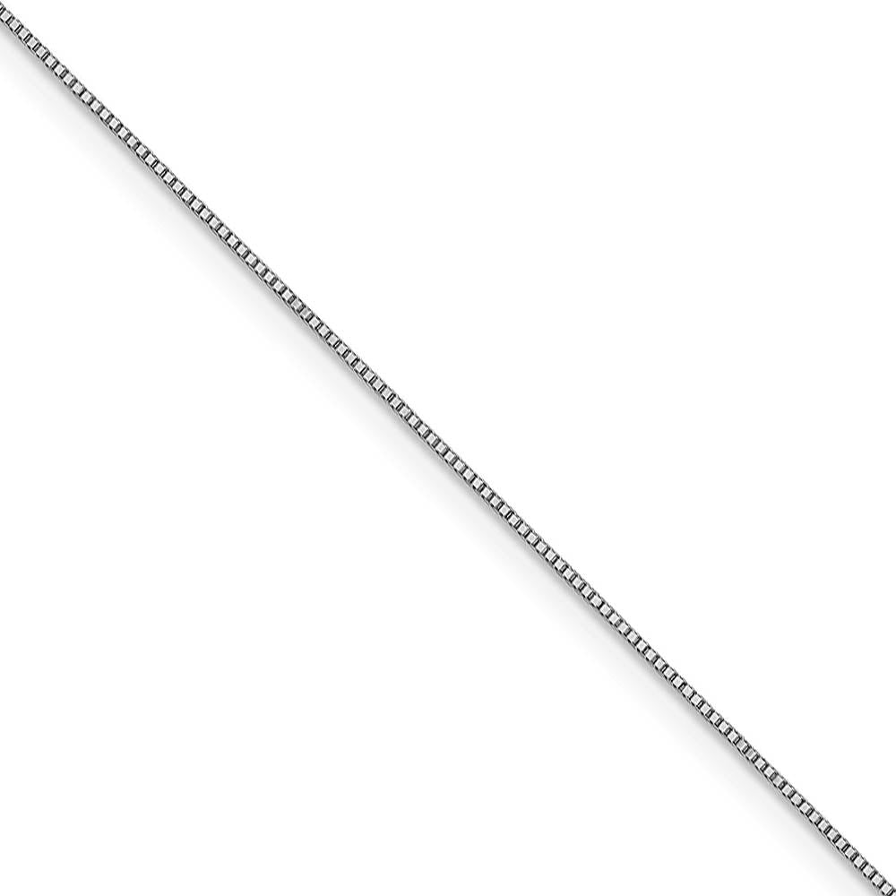 0.7mm 14k White Gold Solid Box Chain Lobster Clasp Necklace, Item C10183 by The Black Bow Jewelry Co.