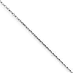0.7mm 14k White Gold Solid Box Chain Lobster Clasp Necklace, Item C10183 by The Black Bow Jewelry Co.