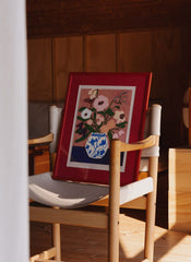 The Poster Club - Poster Flowers on blue table