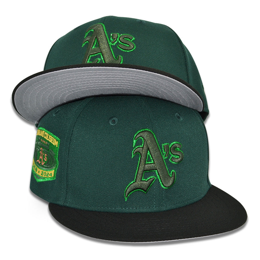 Oakland Athletics "EAST BAY" Exclusive New Era 59Fifty Fitted Hat - Dark Green/Black