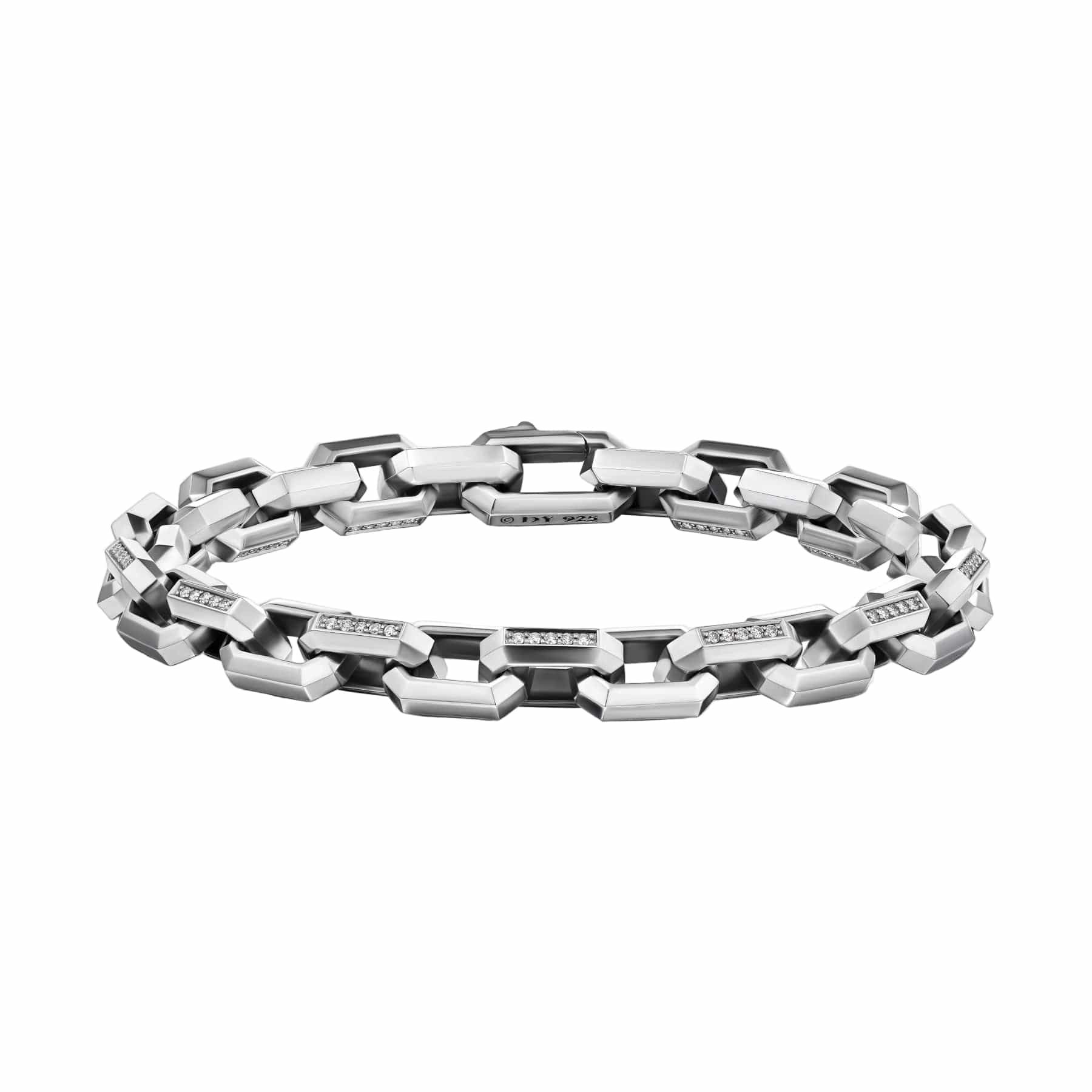 Streamline® Heirloom Chain Link Bracelet Sterling Silver with Diamonds, 7.5mm