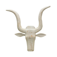 Bull - Distressed Wall Mask in White (Large)
