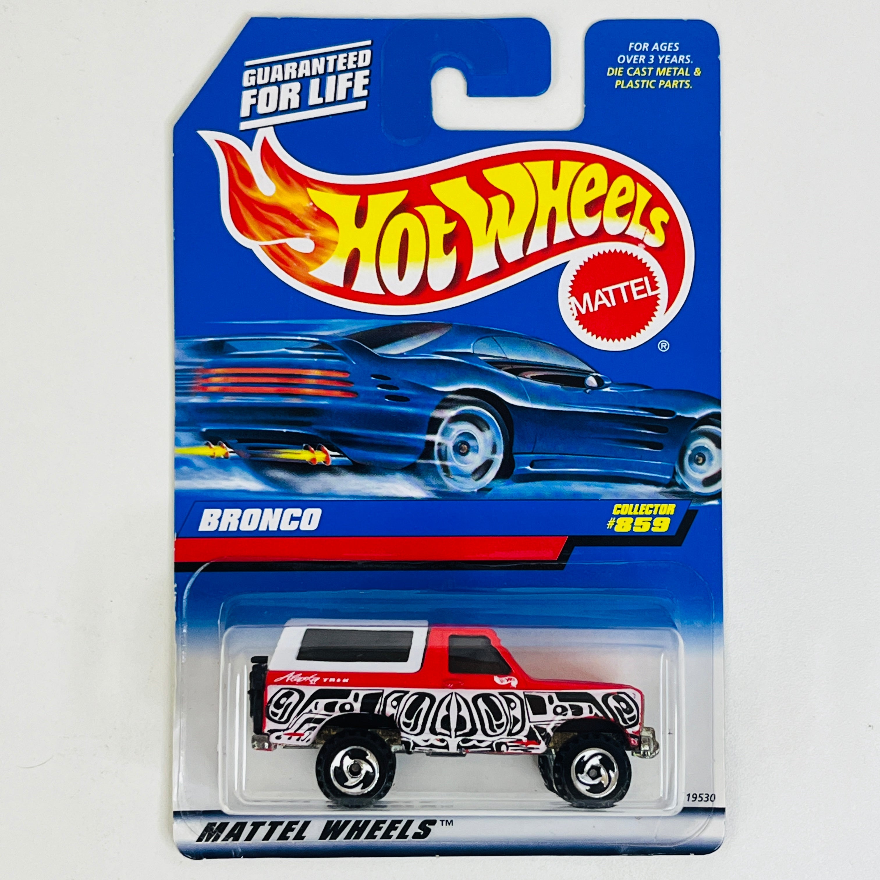 1998 Hot Wheels Ford Bronco 859 rojo SB base ZAMAC