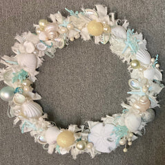 Shabby Ribbon Seashell Wreath