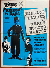 Poster LAUREL & HARDY CHARLOT BUSTER KEATON Charlie Chaplin 60x80cm 70's