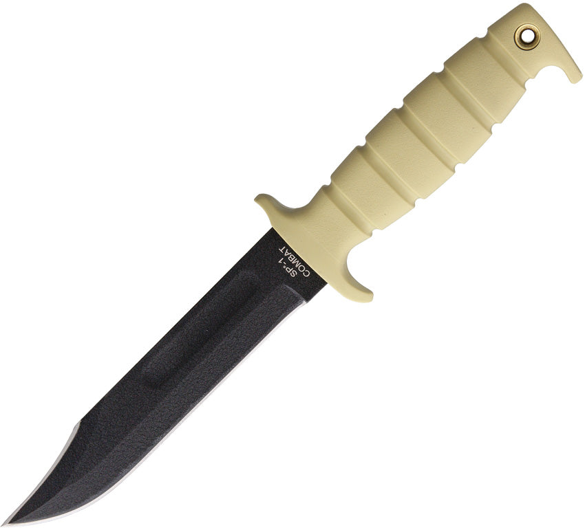 Ontario 12" Marine SP-1 Combat Tan Full Tang 1095HC Steel Fixed Knife 8300TN