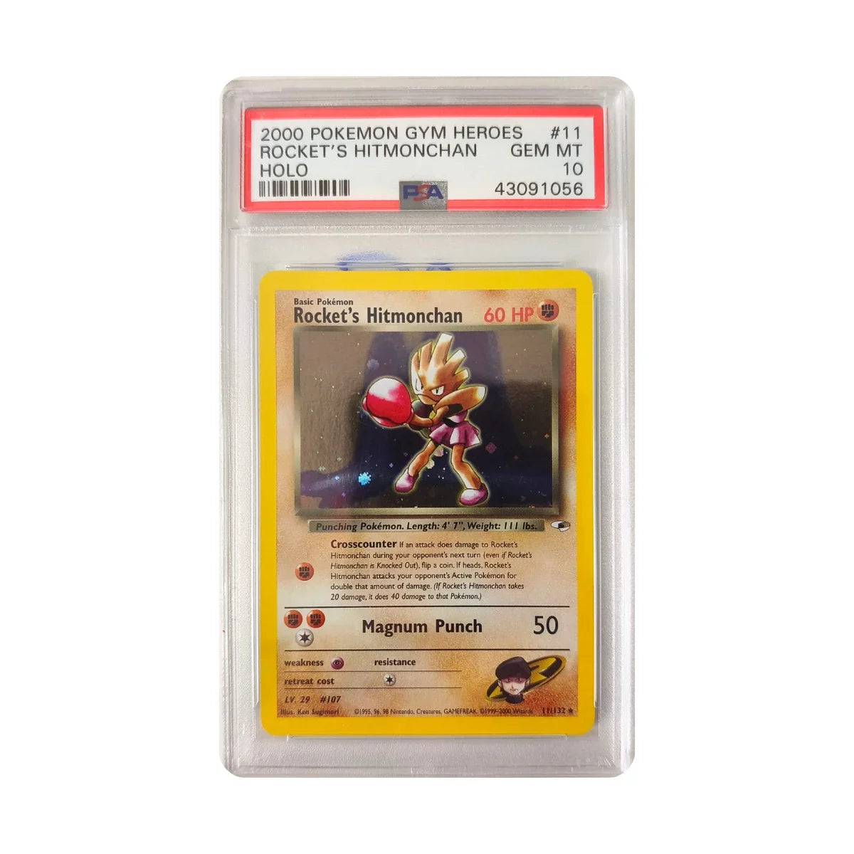Pokémon - Rocket's Hitmonchan #11 (Gym Heroes) – PSA 10 Gem Mint