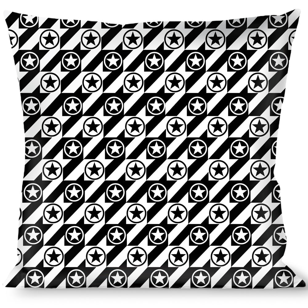 Buckle-Down Throw Pillow - Houndstooth Star Black/White Throw Pillows Buckle-Down