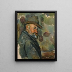 Self-portrait with a Hat - Paul Cézanne — framed artwork on a wall