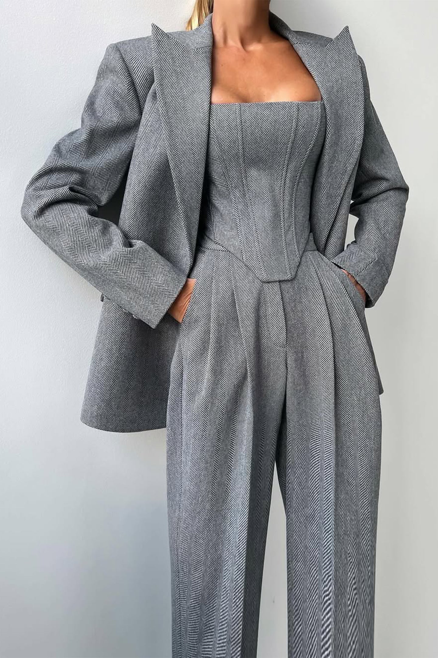SERINA | Elegantes 3-teiliges Damen-Set mit Blazer, Top & Hose