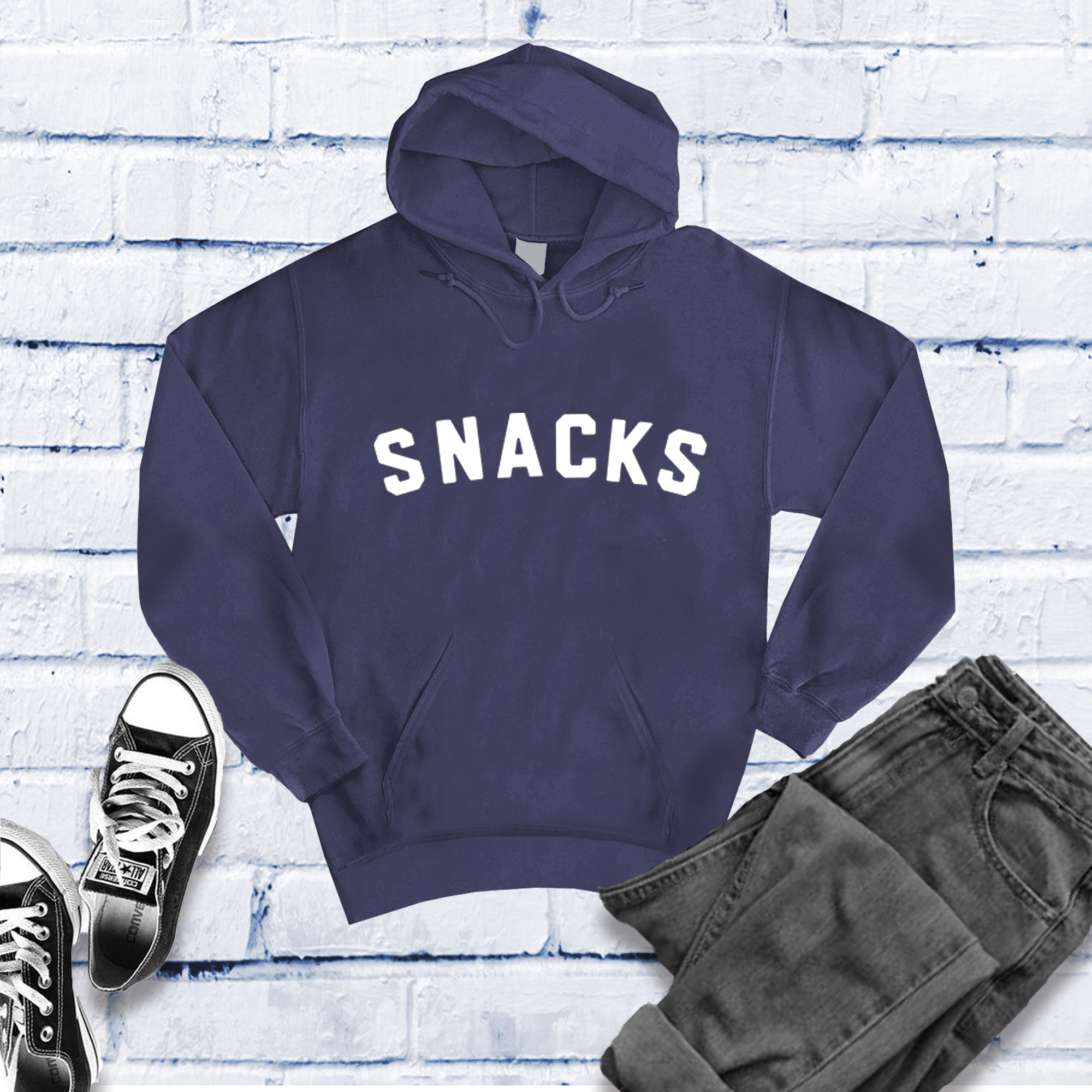 Snacks Hoodie Hoodie Tshirts.com Classic Navy Heather S