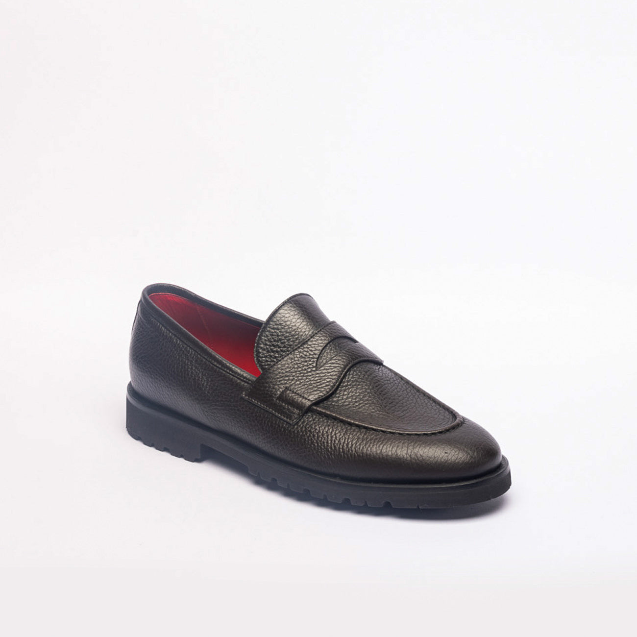 Barrett 241U055 penny loafer in brown hammered leather