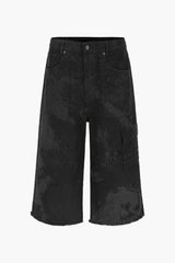 Wijde jeans van denim van YOUNG DESIGNERS X ZEB, met cargo zak en gerafelde zoom.