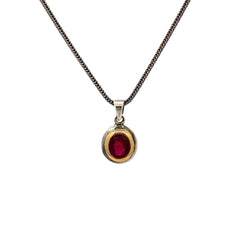 Ruby, Silver & Gold Pendant