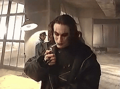 Brandon Lee, son of Bruce Lee, smoking a cigarette on the set of "The Crow". Hours after this footage was taken, he was accidentally fatally shot by a fellow actor on March