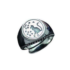 Chevalière chat en argent - Bague | La boutique du Maine Coon