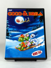 Forside av DVD-cover til Coco & Drila – norsk barnefilm med juletema og norsk tale, perfekt for små barn, hos Brukbar Film.
