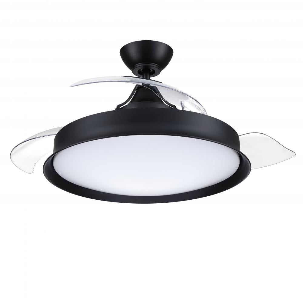 Craftmade Union 42 Hidden Blades 42 Inch Union in in Flat Black With Clear Acrylic Blades Model: UN42FB3