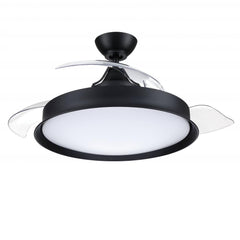 Craftmade Union 42 Hidden Blades 42 Inch Union in in Flat Black With Clear Acrylic Blades Model: UN42FB3