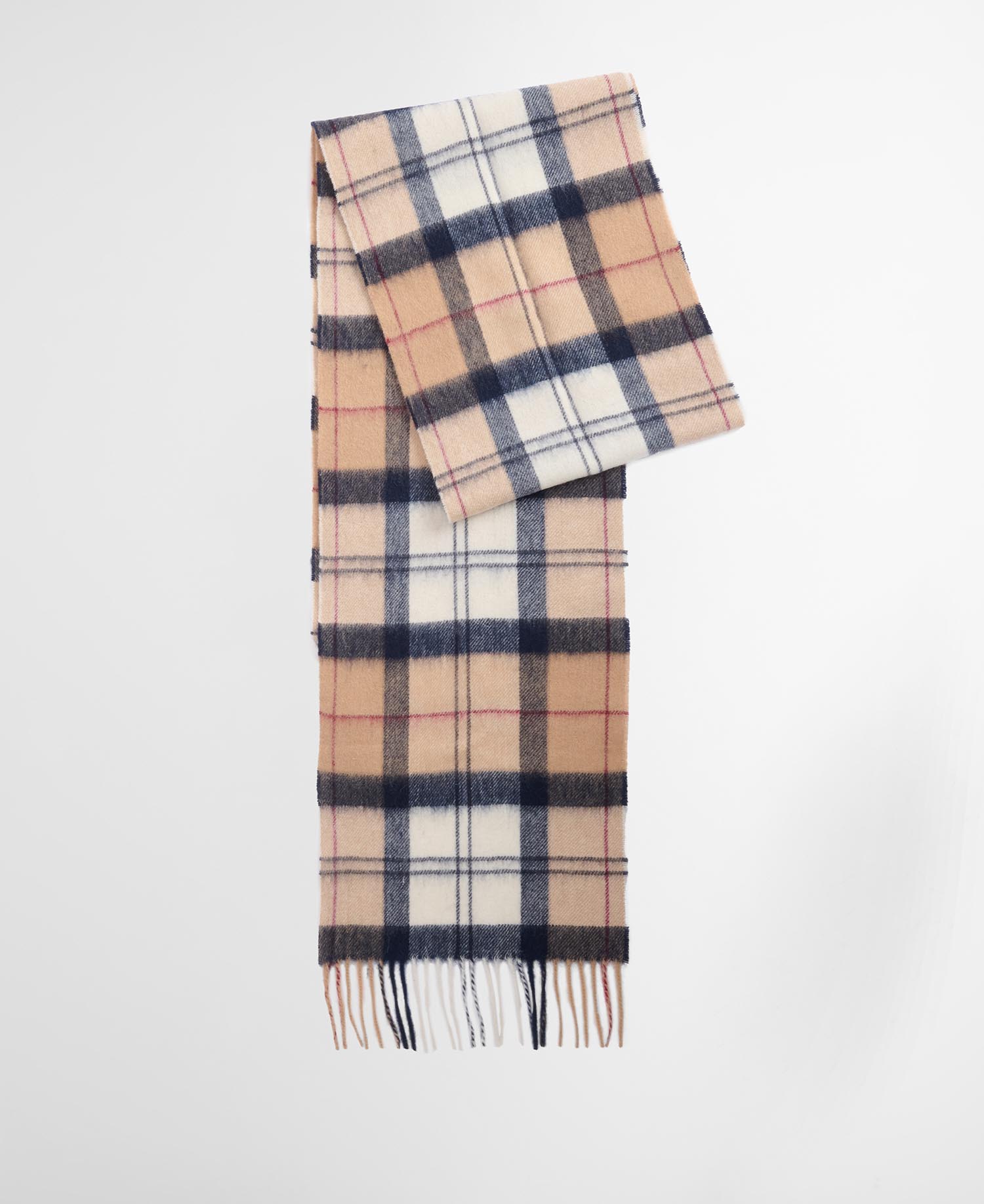 Sciarpa in Lana con Fantasia Tartan / Beige - Ideal Moda