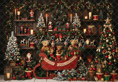 Kate Weihnachten Schlitten Nussknacker Weihnachtsbaum Hintergrund Entworfen von Patty Roberts