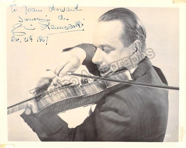 Francescatti, Zino - Signed Photo playing violin - Tamino
