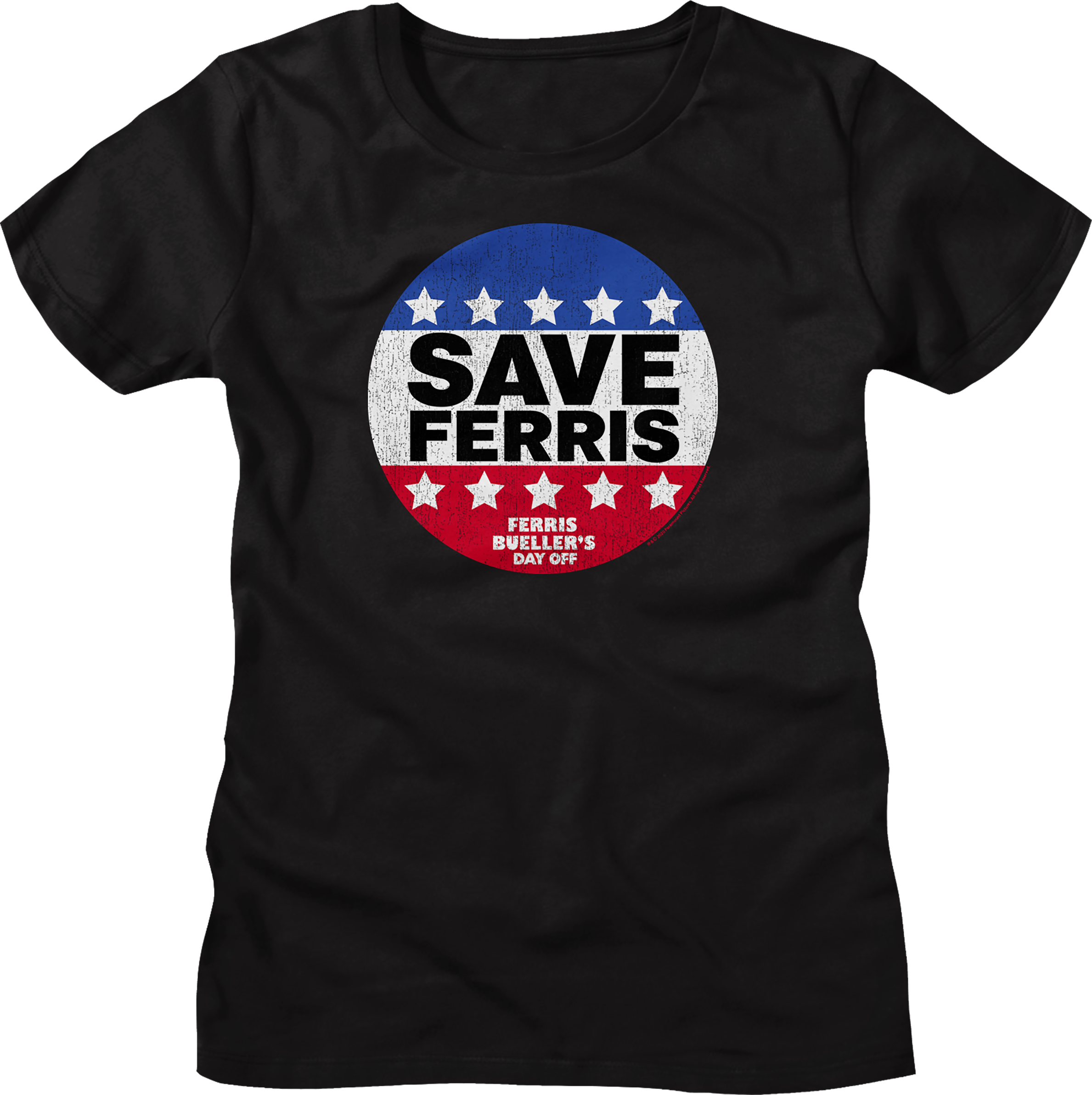 Womens Save Ferris Campaign Button Ferris Bueller's Day Off Shirt