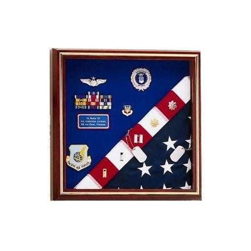 Military Award Medal Flag Display Combination