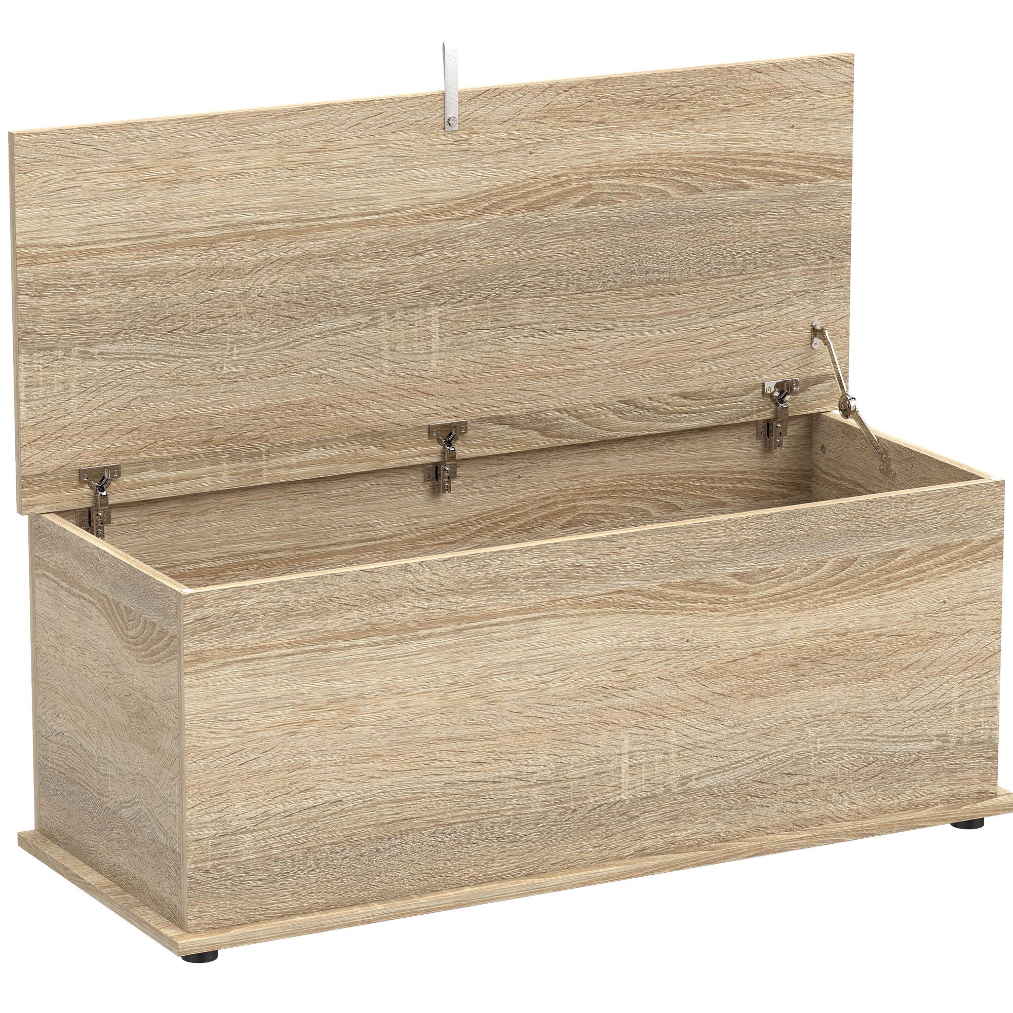 Coffre de rangement banc d'appoint 100 x 40 x 40 cm grand rangement siège robuste pour salon moderne épuré en bois naturel 21_0001704