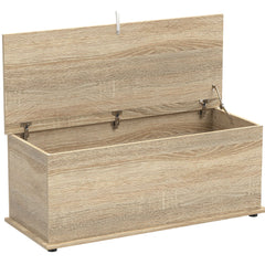 Coffre de rangement banc d'appoint 100 x 40 x 40 cm grand rangement siège robuste pour salon moderne épuré en bois naturel 21_0001704