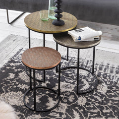 Artistiq Salontafel Hajo Set van 3 stuks - Meerkleurig - Rond - ThatLyfeStyle