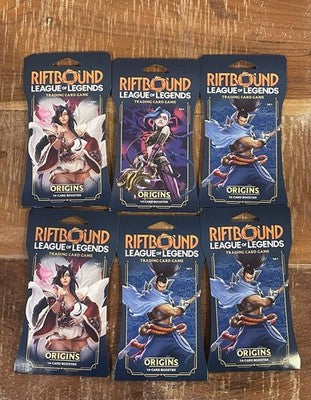 6 Riftbound Origins Sleeved Booster Pack League of Legends TCG In Hand
