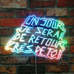 Disco Elysium UN JOUR JE SERAI Neon LED Sign with Dynamic RGB Colors