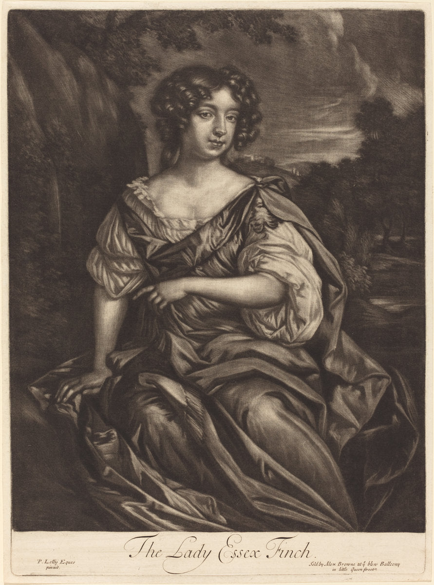 The Lady Essex Finch by Alexander Browne after Sir Peter Lely (English, active late 17th century), 16X12"(A3)Poster Print
