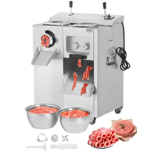 Commercial Electric Meat Grinder Slicer 6.35 kg/Min Sausage Stuffer Maker